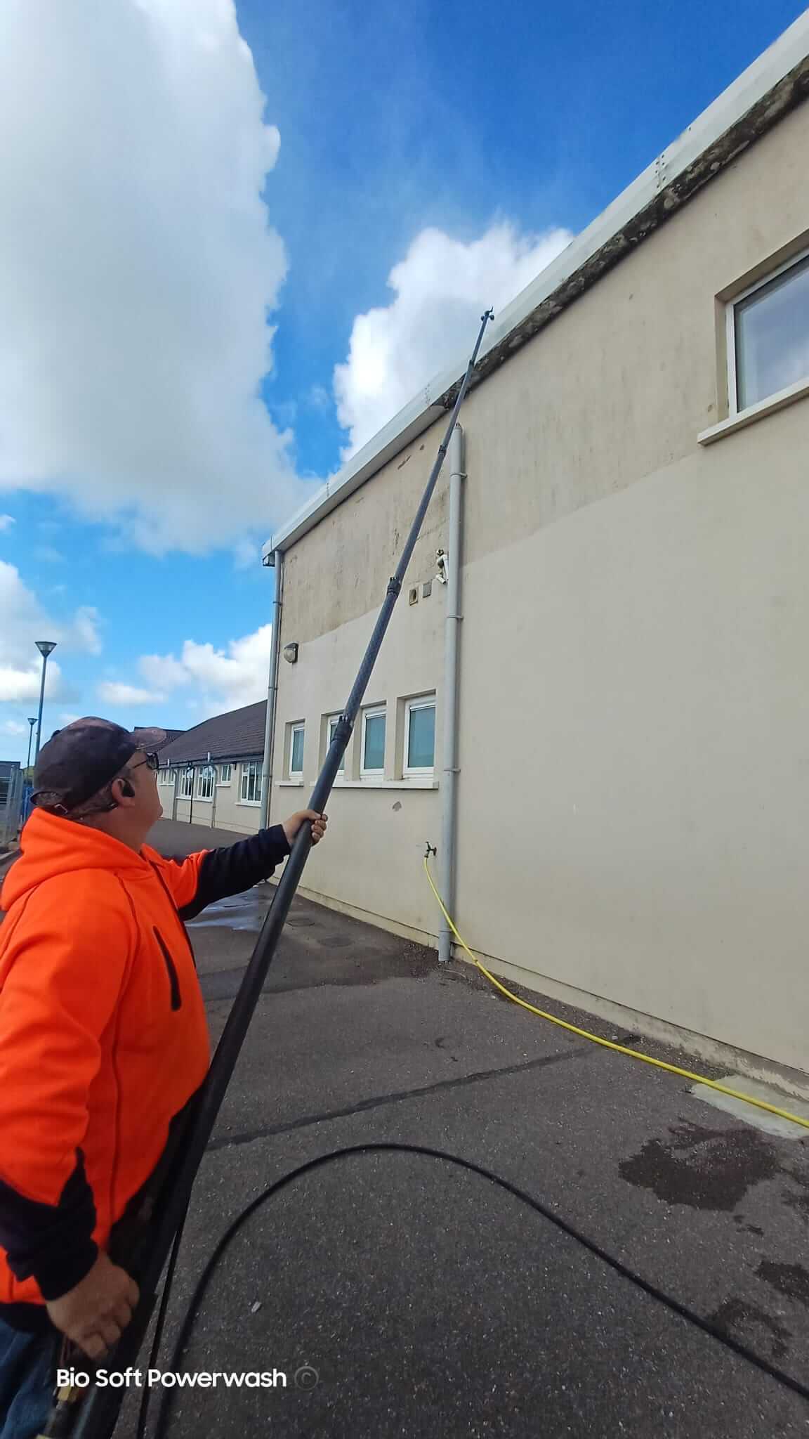 commercial gutter cleaning with vacuum