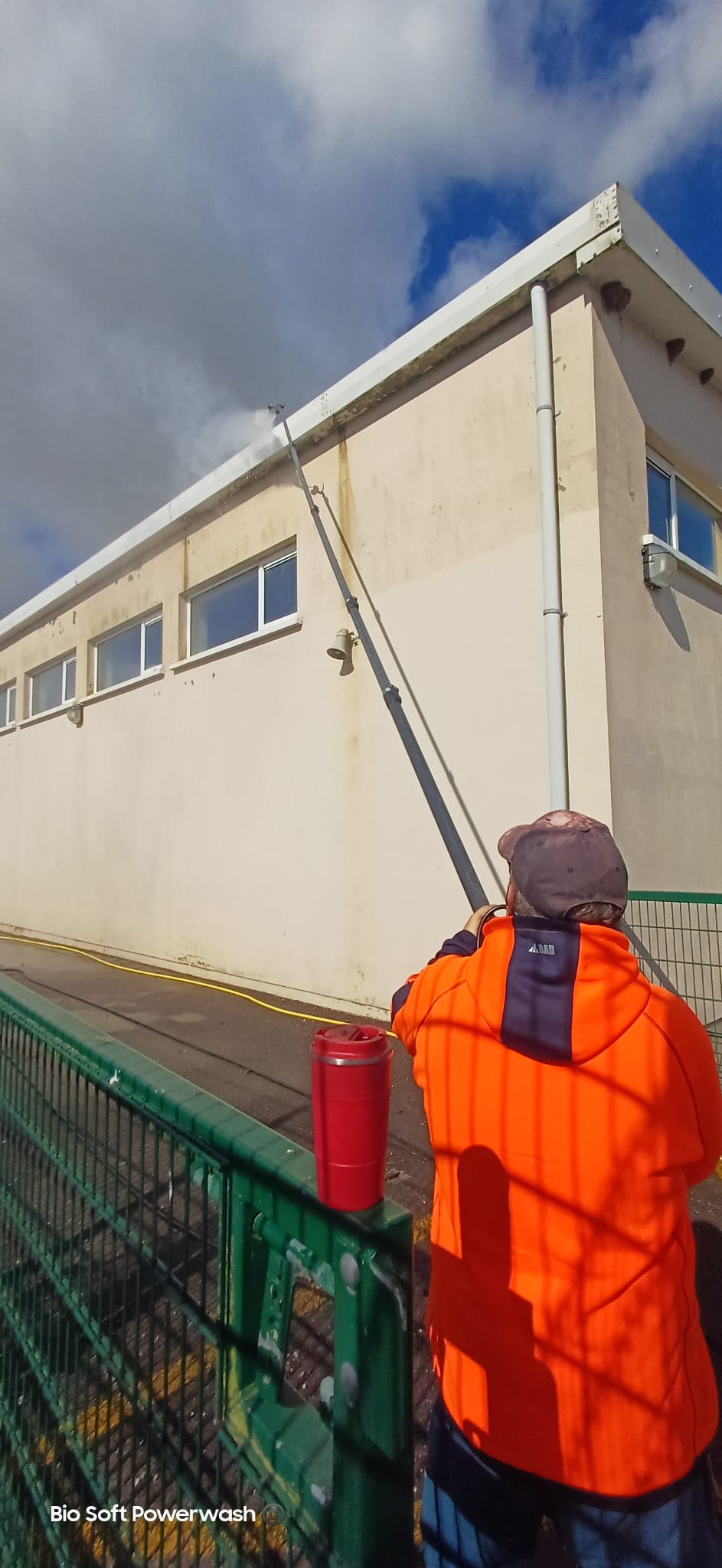 during wall clean