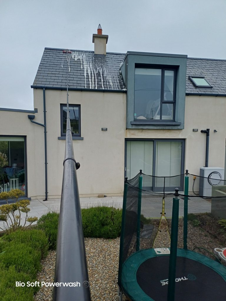 Gold Standard Full House Softwash in progress on a two-storey house in Cork