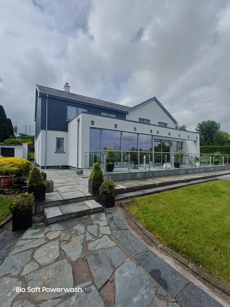 House, walls and patio after the Gold Standard Full House Softwash in Cork
